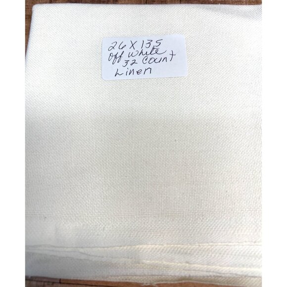 Off White 26 X 13.5 32 Count Linen Fabric Crafting Textile - Picture 1 of 2